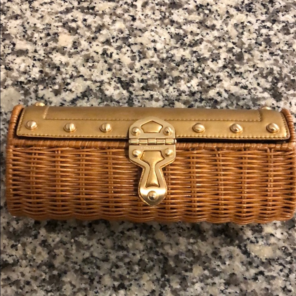 Michael Korda straw clutch